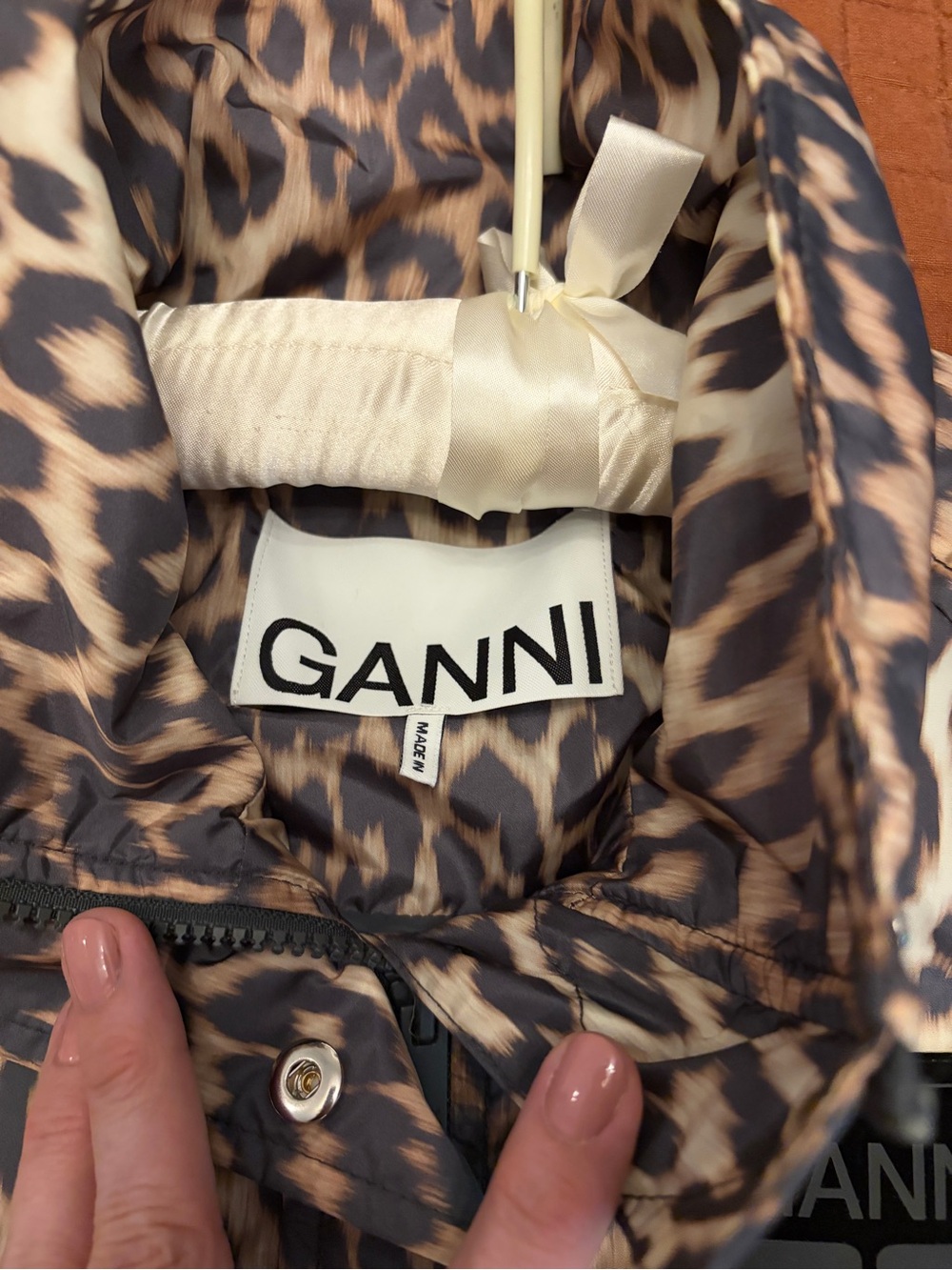GANNI Leopard Print Nylon Parka Coat Maxi Hooded. Sz S/M - NEW! - Picture 5 of 11